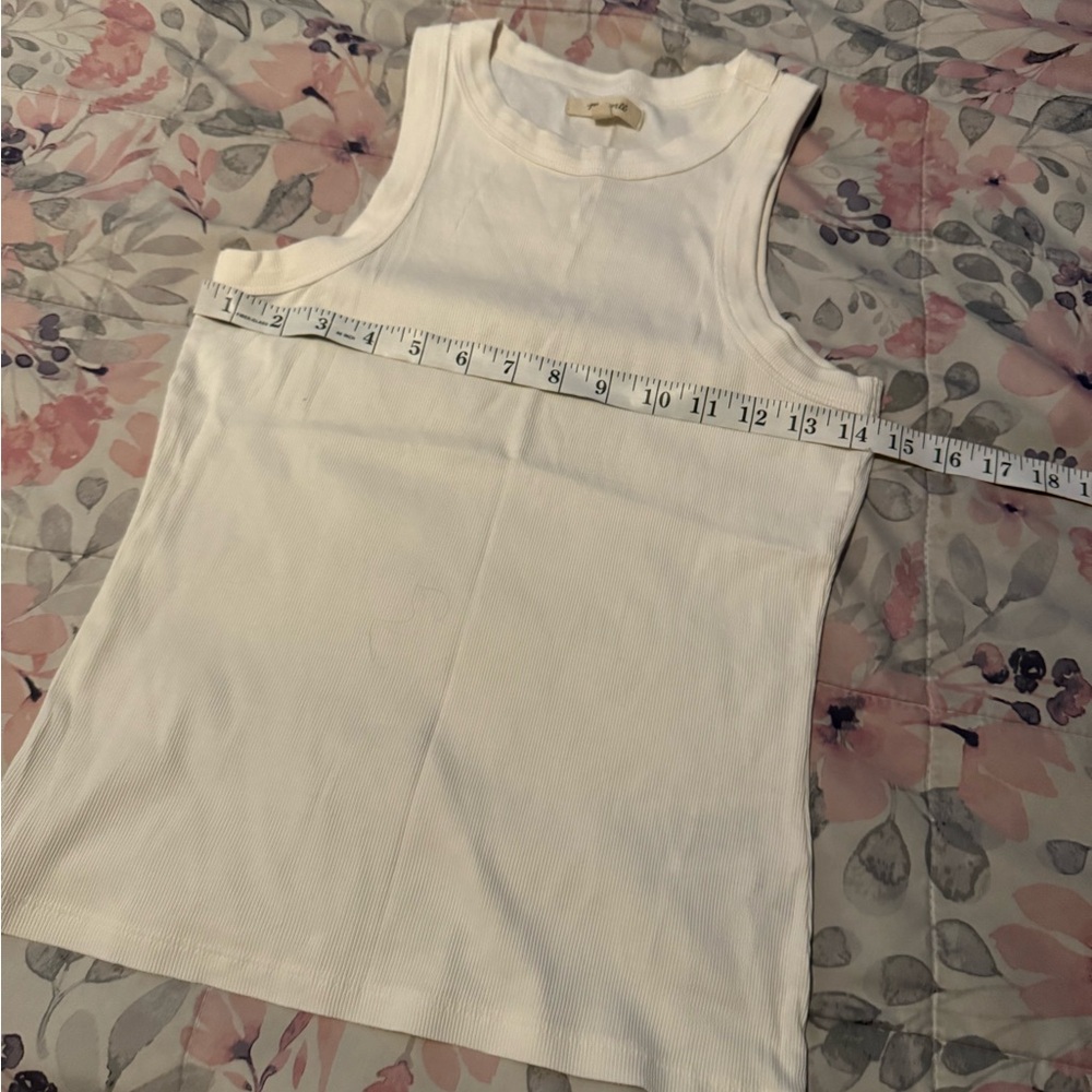 Madewell White Sleeveless Ribbed Tank Top